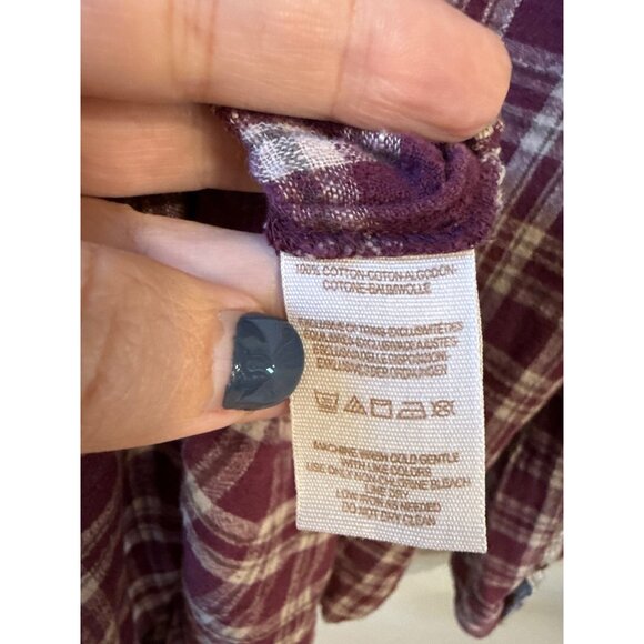 Free People Women's Plaid Button-Up Long Sleeve Shirt Size S Fall - Picture 4 of 6